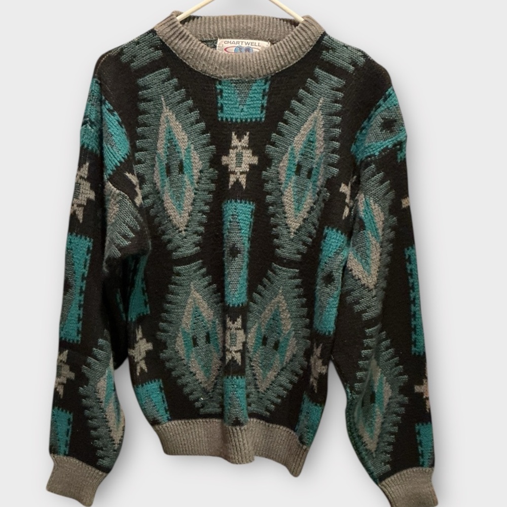 Vintage CHARTWELL Southwestern Pattern Grandpa Grunge Sweater